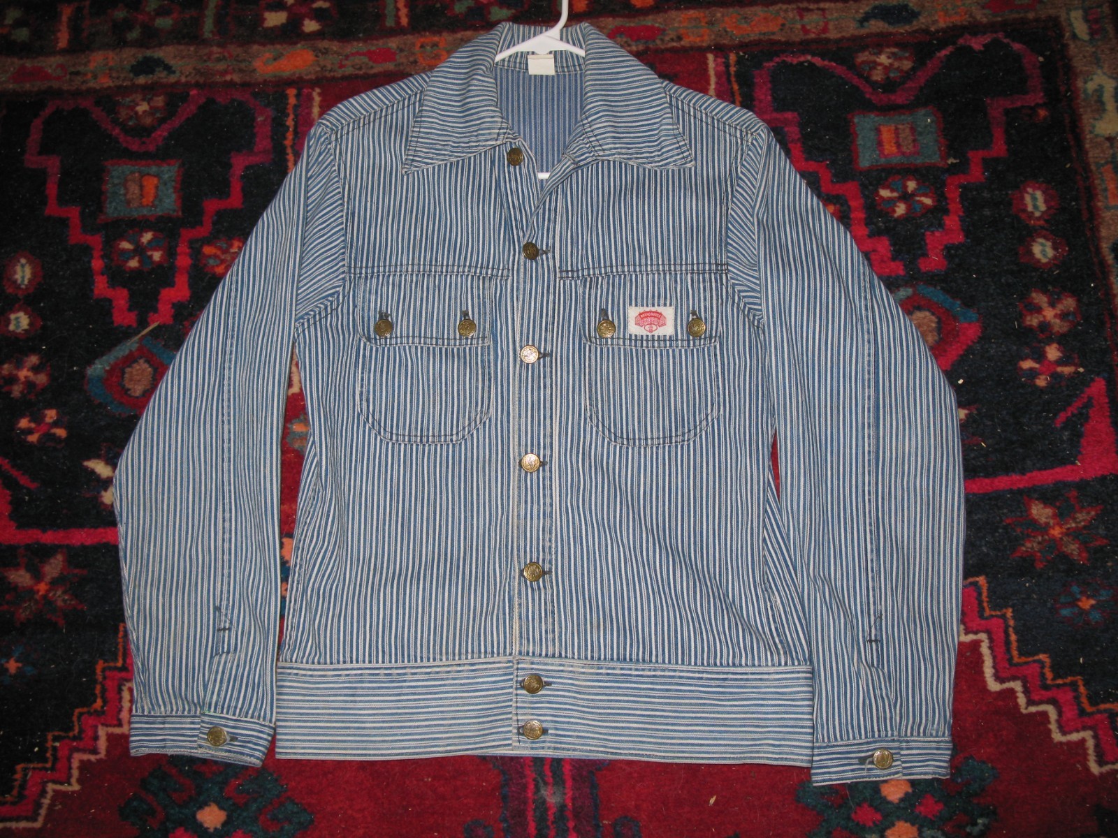 Road House hickory stripe jacket 50s railroad trucker work denim rare ex cond