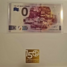 CZBJ 2025-3  150 Jahre MHD in Prag im Folder 0 Euro Schein Souvenirschein