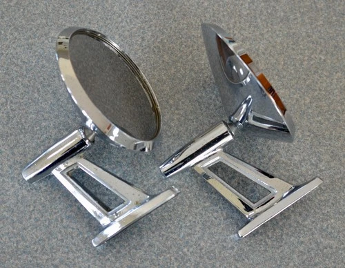 VINTAGE PAIR of 1965 PLYMOUTH B-BODY TWIN POST MIRRORS - MOPAR