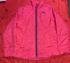North Face Puffer Jacket pink full zip Girls Size large 14 / 16
