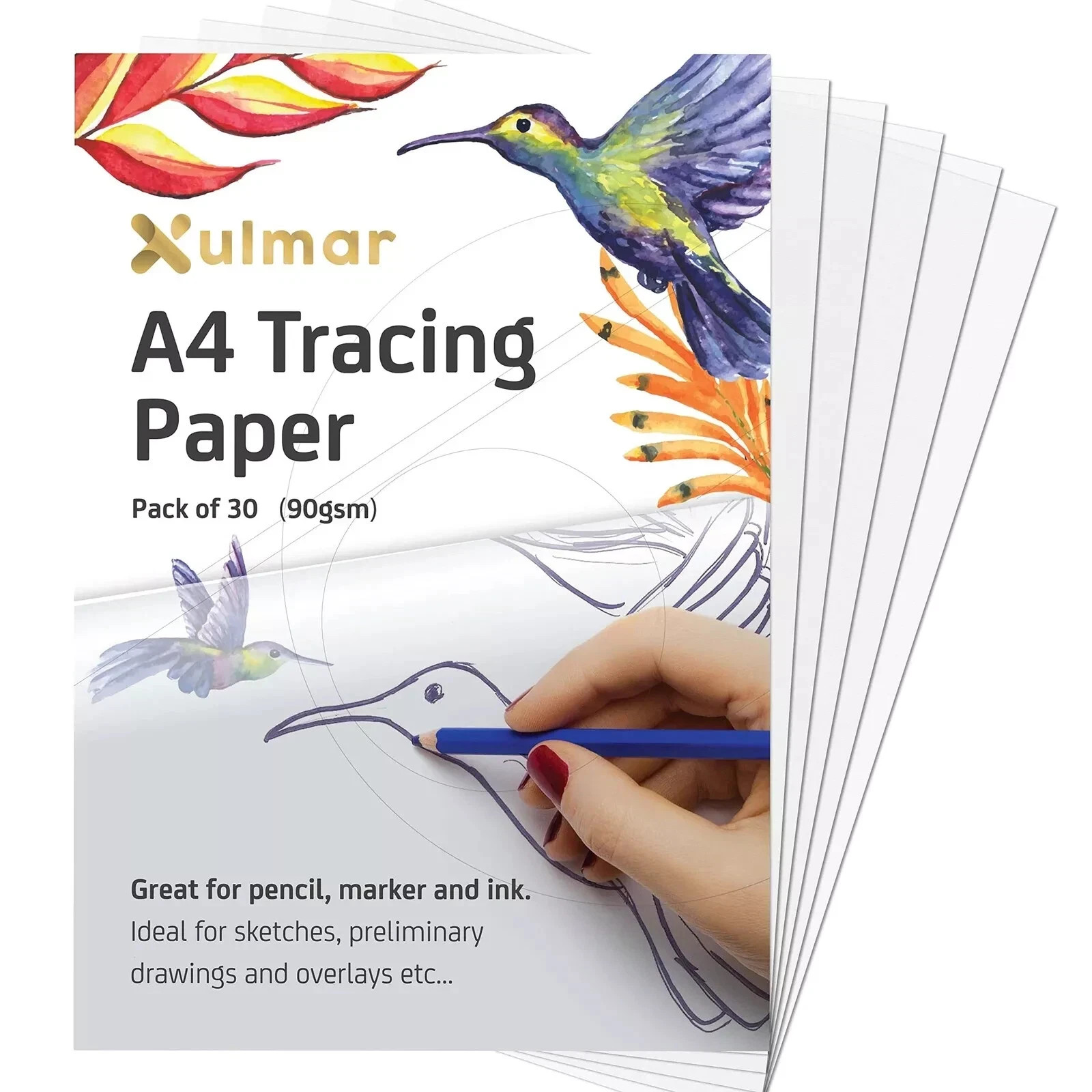 Tracing Paper A4 90 GSM - Pack of 30 Sheets Tracing Paper fo