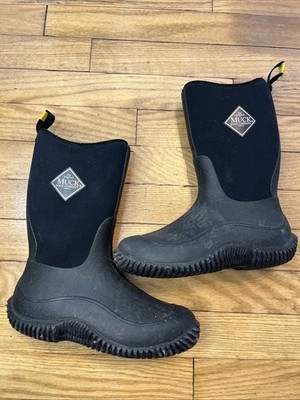 MUCK BOOTS Youth Kids Size 2 Black Wateprood Mid Calf