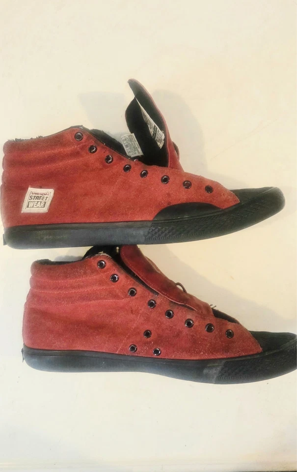 Vintage Vision Street Wear Men's Suede Hi Top Retro RED Skate Shoe Size US 11 - Image 3 of 4
