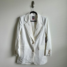 Vince Camuto Blazer Womens 8 New Ivory Garden Romance White Jacket Pockets NWT