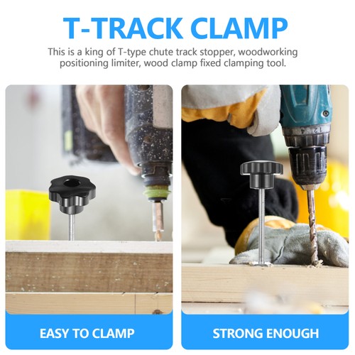 6 Sätze T-TRACK HOLD DOWN DOWN SAMPE Multipurpose T Track Clamp Woodworking Tool - Bild 9 von 12