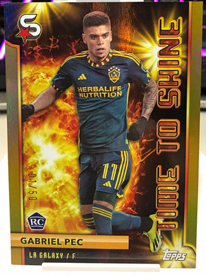 Topps 2024 MLS Time To Shine TS-14 Gabriel Pec LA Galaxy RC 01/50