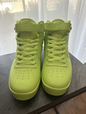 FILA Vulc 13 Tonal Green High Top Sneakers Logo Strap Lace Up Women's Athletic