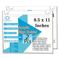Acrylic Sign Holder 8.5x11 Horizontal, Wall Mount Acrylic Sign Holder and Pla...