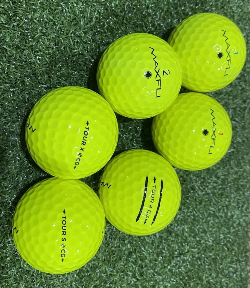36 bolas amarillas Maxfli TOUR CG Series (Tour, Tour X, Tour S) 5A/4A excelentes Foto 4 de 4