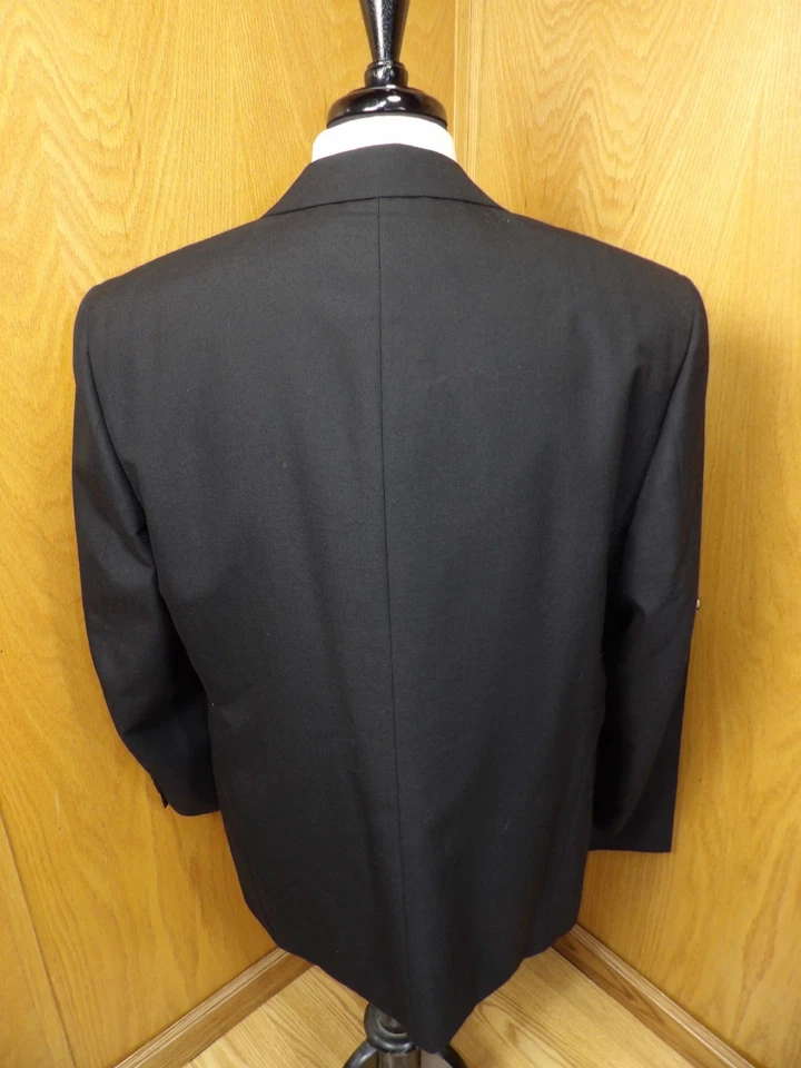 Esmoquin Gianelli para hombre 44L 36W X 29,5 negro/negro mezcla de lana nuevo sin etiquetas L#7 Foto 2 de 4