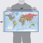 2 Pack - Laminated World Map & US Map Poster Set - Wall Chart Map of the World — photo 2