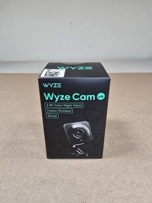 Wyze Cam v4 2.5K QHD Indoor/Outdoor WiFi Smart Security Camera Wired Black