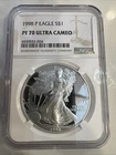 1998-P Proof $1 American Silver Eagle NGC PF70 Ultra Cameo