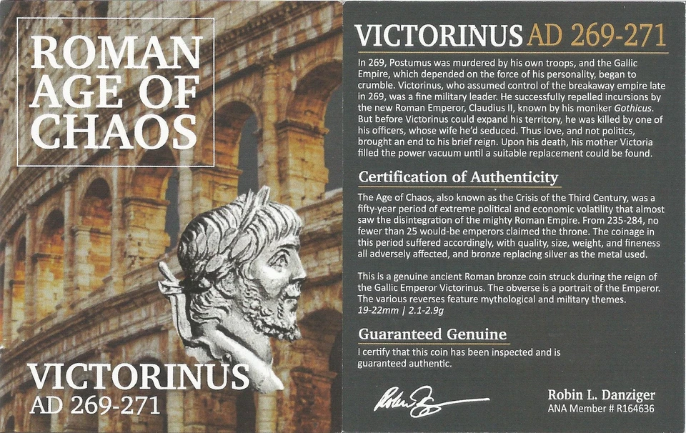 Roman AE Coin of Victorinus AD 269-271 - XF Grade NGC Certified Bronze - Image 3 of 4