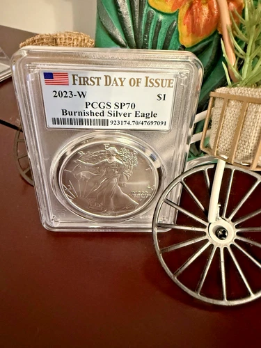 2023 West Point  Burnished American Eagle. PCGS SP70. First Day of Issue.