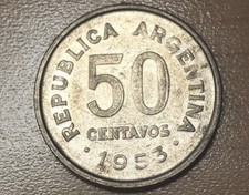 1953 Argentina 50 Centavos