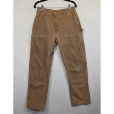 Vintage Carhartt Double Knee Carpenter Pants Men 32x32 B01 Canvas Thrashed USA