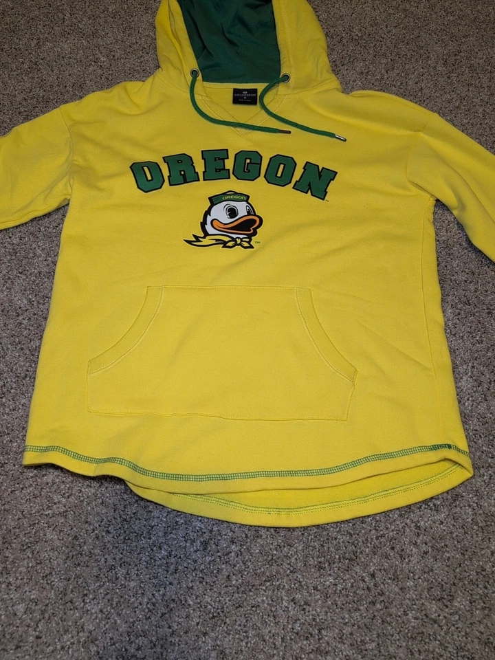 ¡Sudadera para mujer Oregon Ducks talla S con bolsillo frontal Coliseo! AMARILLO🔥NUEVO Foto 4 de 4