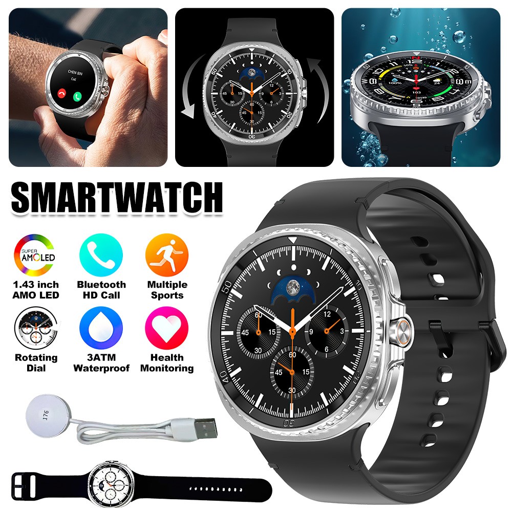 1.43" Sports Smart Watch Bluetooth Call Heart Rate Monitor Waterproof Smartwatch
