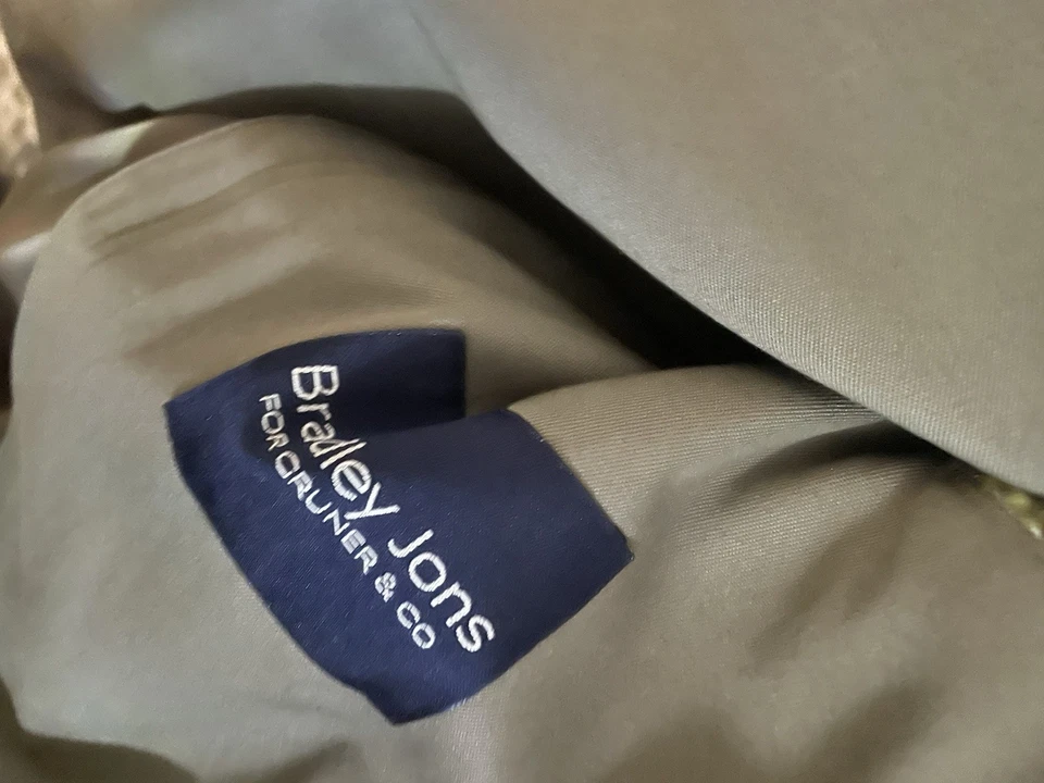 Gabardina Bradley Jons For Cruner & Co Para Hombres Oliva Doble Pecho 52L Foto 4 de 4