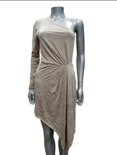 GAUGE81 Suani One-Shoulder Long-Sleeve Maxi Dress Small Quicksand