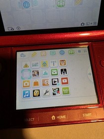 Nintendo 3DS Handheld System Flame Red Metallic With Stylus 