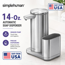 simplehuman Rechargeable Liquid Sensor Pump with Sponge Caddy, 14-Oz. NEW