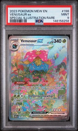 2023 POKEMON MEW EN-151 #198 VENUSAUR EX SPECIAL ILLUSTRATION RARE PSA 9