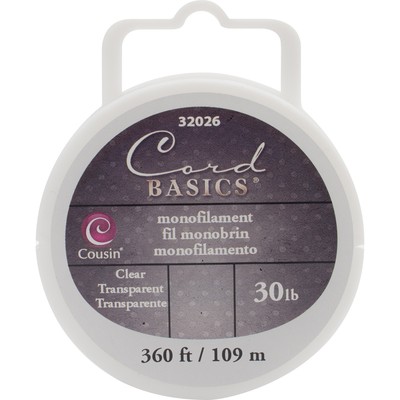 CousinDIY Cord Basics Monofilament Cord 30lb 300'-Clear 32026