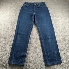 Vtg Lee Riders Jeans Womens 11 27 Fit Dark Blue Straight Leg Scovill USA