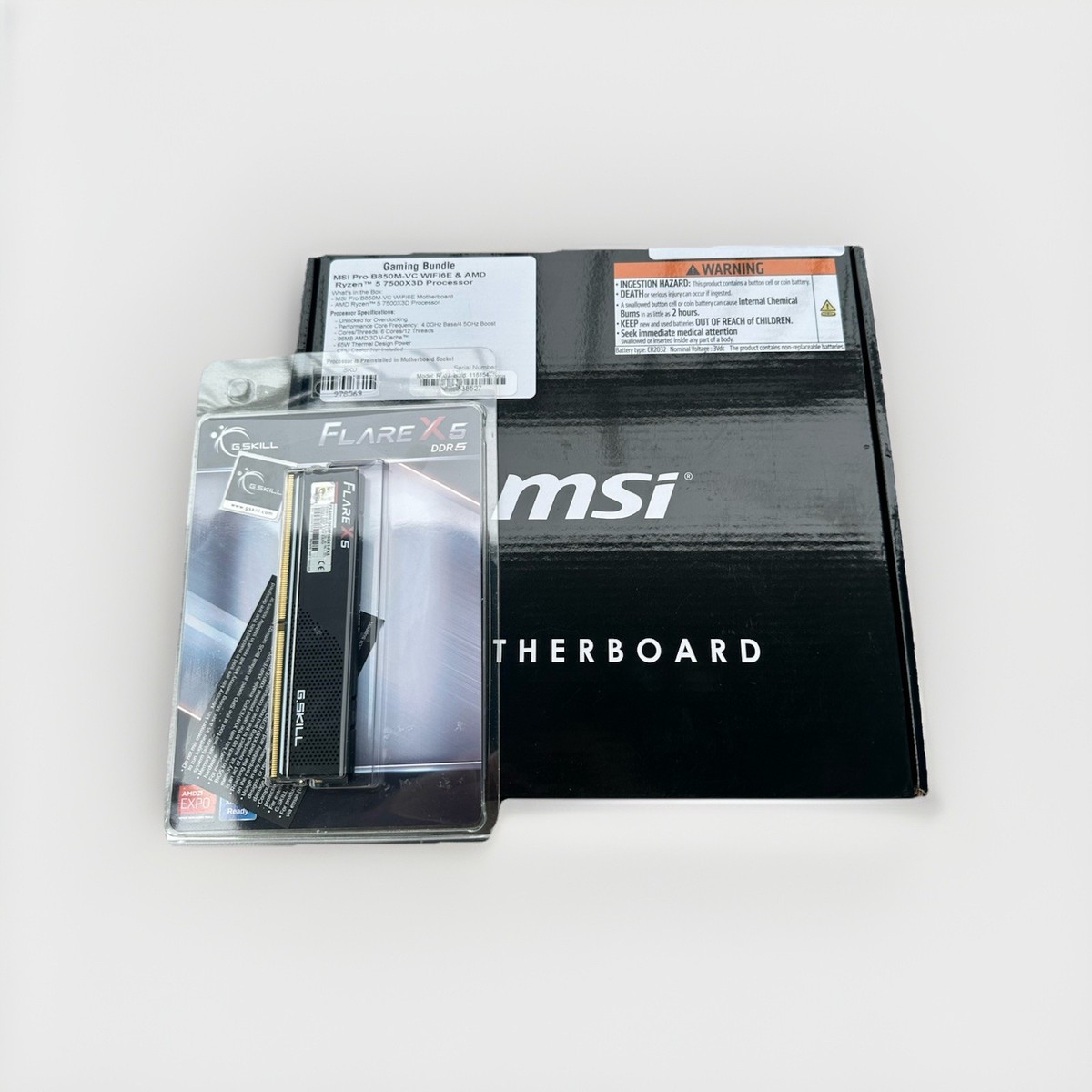New AMD Ryzen 5 7500X3D MSI B850M-VC Pro WiFi AM5 G.Skill X5 16GB