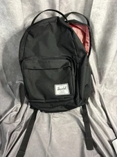 Herschel Supply Co. Classic Backpack Black 18”x12”x5” Red Stripe Lining