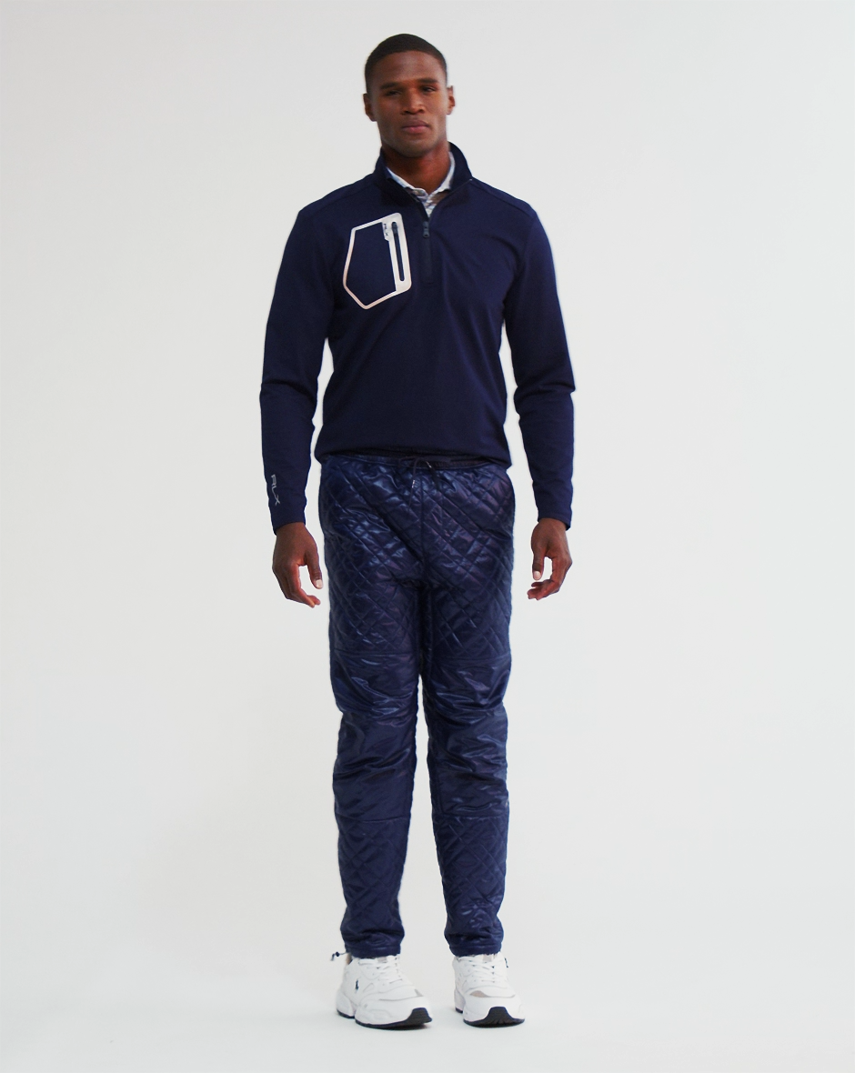 RLX ネイビー パンツ XSウォームかキルティング Ralph Lauren RLX Mens XL Golf Water-Repellent Slim Fit Quilted