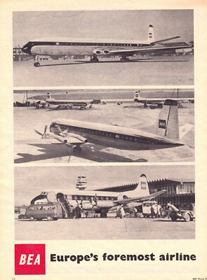 3w22339/ Alte Reklame aus 1962   BEA   Europe´s foremost airline