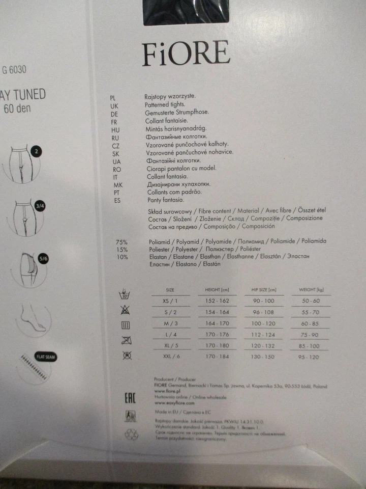 FIORE STAY TUNED MELANGE TEXTURED  DESIGN 20 DENIER PANTYHOSE TIGHTS 4 SIZES - Image 3 of 3