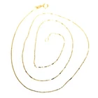 18K YELLOW GOLD CHAIN NECKLACE 0.5 mm MINI VENETIAN LINK 15.75 IN. MADE IN ITALY