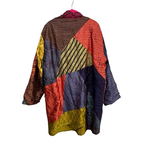 Vintage Sacred Threads Patchwork Kimono Jacket duster Size S/M - Picture 4 of 6