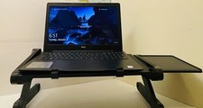 Adjustable Portable Folding Laptop Table With Two Fans  Mouse Holder