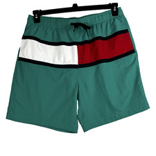 Vintage Y2K Tommy Hilfiger Swim Trunks Board Shorts Mens Size XL Kelly Green