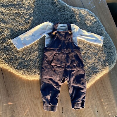 HM Baby Kombi | Latzhose & Body | Topomini | Gr. 68 | Blau
