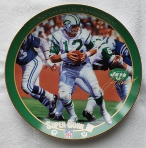 1995 Joe Namath “The Guarantee” NFL New York Jets Bradford Exchange W/COA 8"