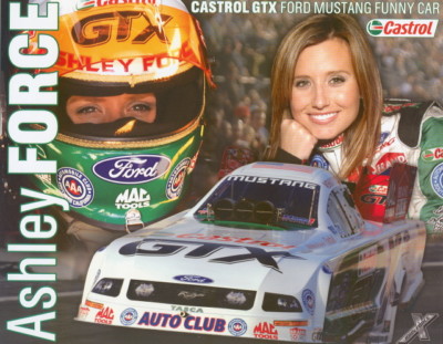 2007 Ashley Force Castrol ''2nd Version'' Ford Mustang Funny Car NHRA Hero Card