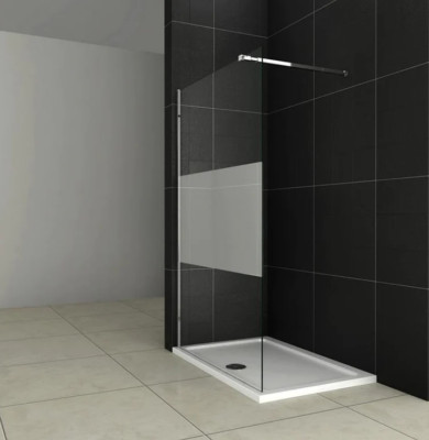 Walk in Dusche Duschabtrennung 8/10mm Glas Duschwand mit Glasschutzfolie H200cm