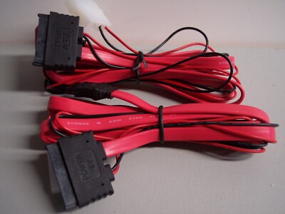 2pk 20'' Micro SATA 16 Pin Male to 7 Pin SATA Data Male with 5V 4Pin Molex Cable