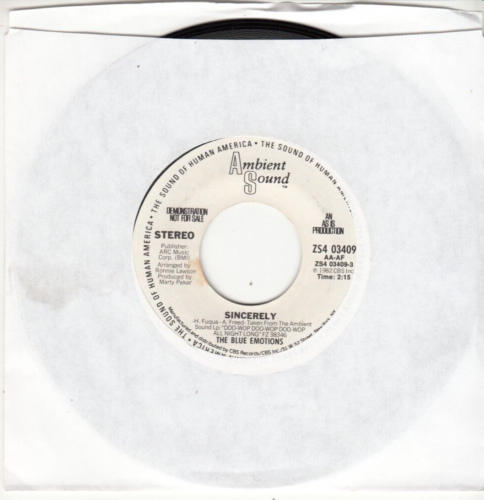 THE BLUE EMOTIONS - SINCERELY - PROMO AMBIENT SOUND 45 - GREAT SHAPE | eBay