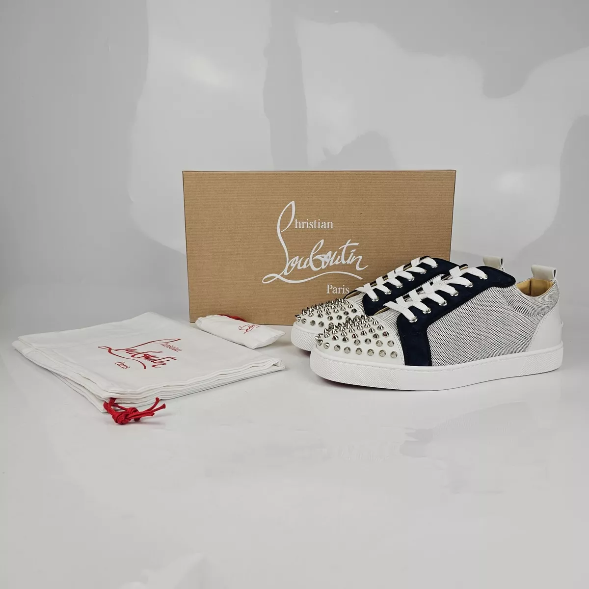 Louboutin junior spikes clearance grey