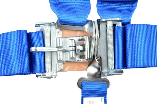 BLUE RACE HARNESS PULL UP LAP BELTS LATCH & LINK NHRA SFI 16.1 - Foto 3 di 5
