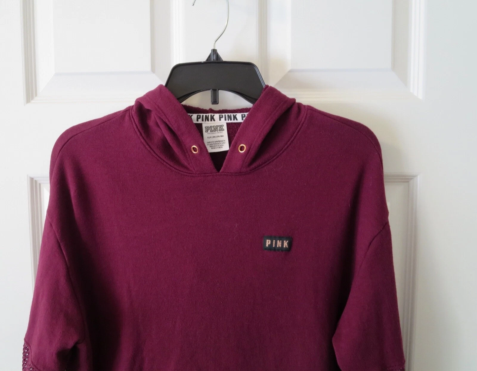 UNDERCOVER Victoria's Secret Crop Felpa con Cappuccio Maniche Lunghe Marrone Donna Small