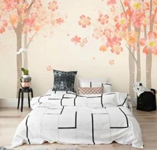 3D Watercolor Floral Wallpaper Wall Mural Removable Self-adhesive Sticker 658