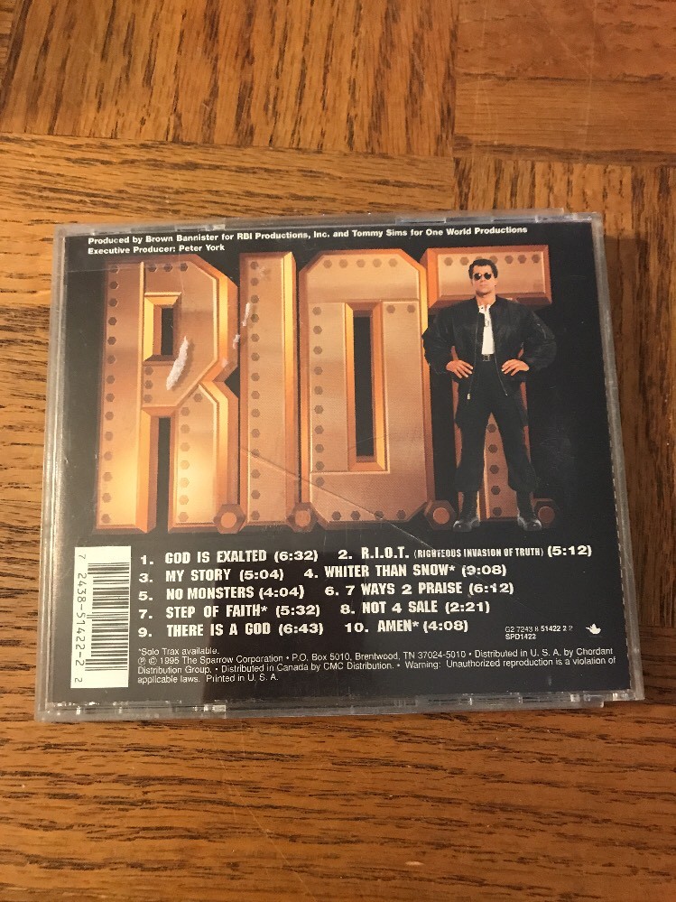 R.I.O.T. (Righteous Invasion of Truth) by Carman (CD, Oct-1995, Sparrow ...